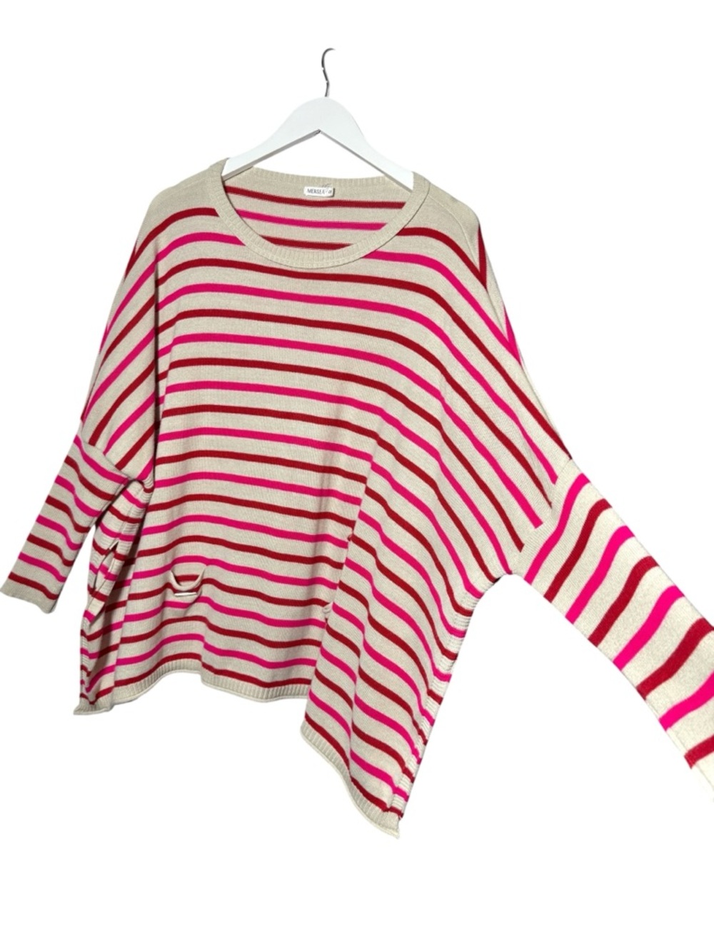 MERSEA Catalina Crewneck Sweater in Poppy Stripe OS - Picture 6 of 11
